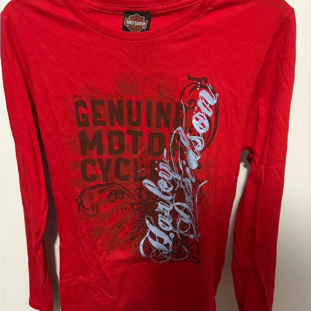 Harley-Davidson Red Graphic Long Sleeve Tee